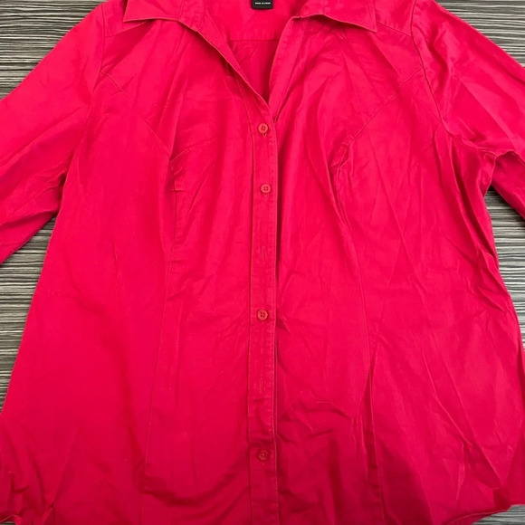 Lane Bryant pink cotton button down shirt size 18 - Picture 7 of 7